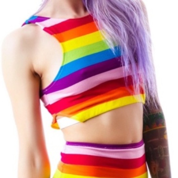 UNIF Tops - Unit Rainbow Iggy Crop top